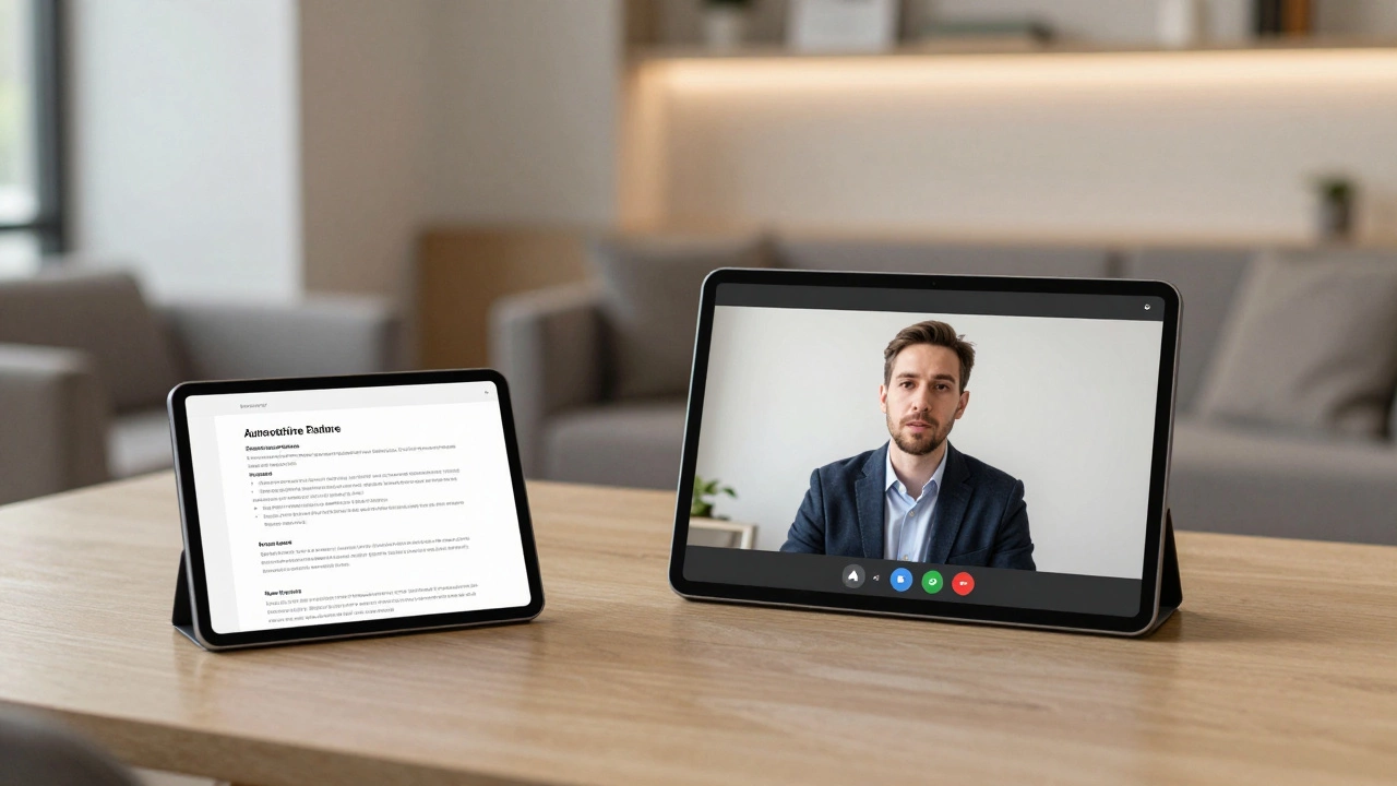 A private video call setup with a client and companion profile displayed, emphasizing discretion and vetting in upscale companion services.